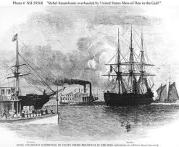 Britian Blockades America ports