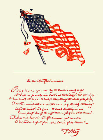 Writing of the star spangled banner