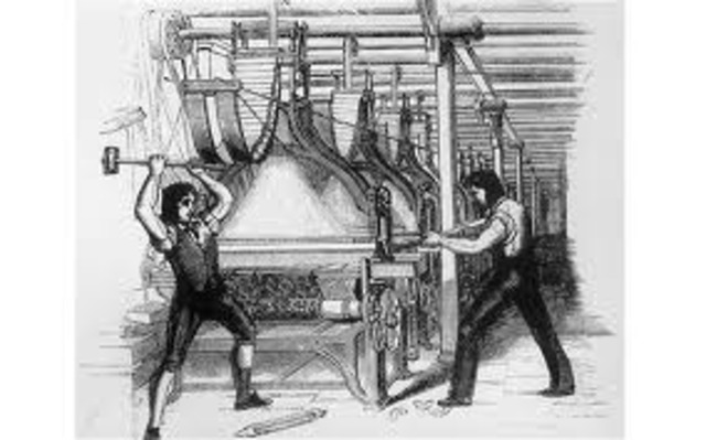 Textile workers smash machinery