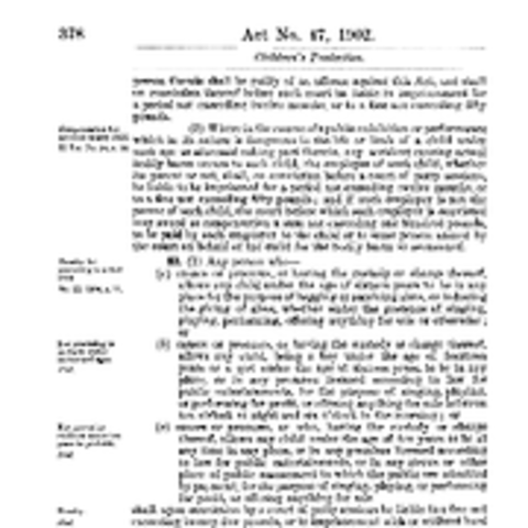 Children Protection Act was introduced