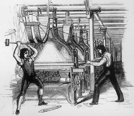 Smashing of machinery in England