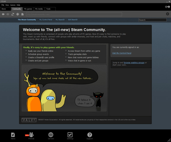 Steam Community Launched