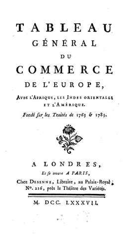 Parution du Tableau général du commerce de l'Europe
