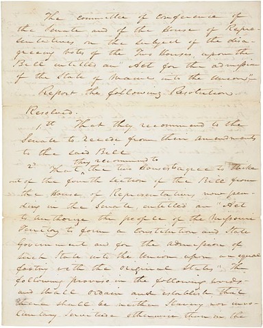 Missouri Compromise of 1820