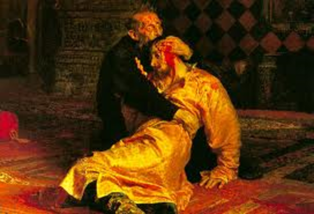 Czar Ivan the Terrible kills his son and heir