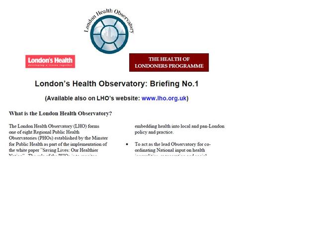 1st LHO newsletter published