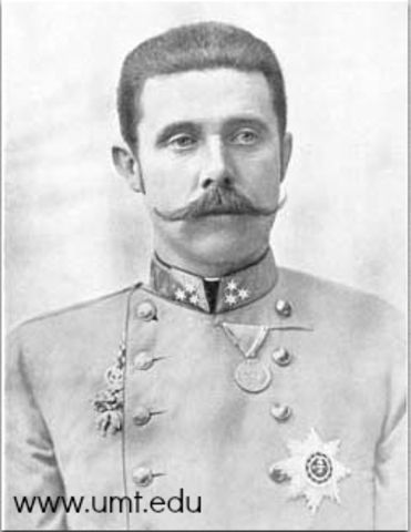 Archduke Franz Ferdinand is shot and killed