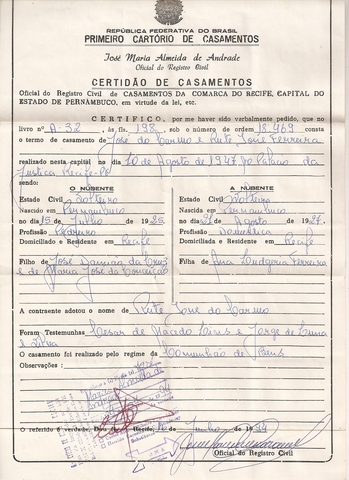 Casamento de Ruth e José