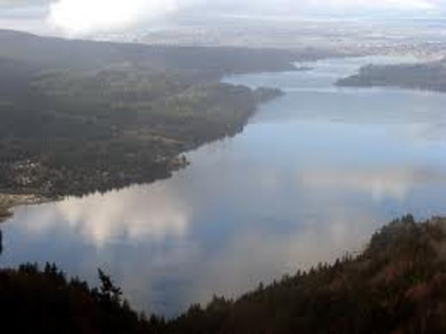 went swiming in a lake