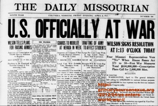 United States Enters World War I