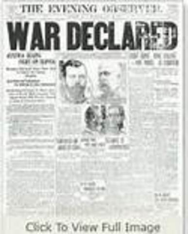 Austria-Hungary declares war on Serbia