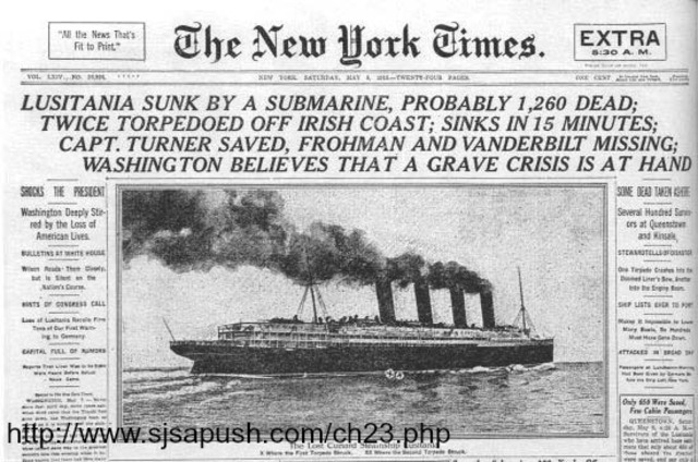 Germany announces unrestriced submarine warfare