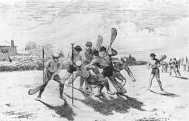 The first game of lacrosse