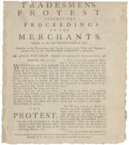 American Colonies call for tea merchants to resign