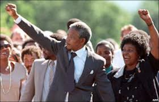 Nelson Mandela is freed from prison