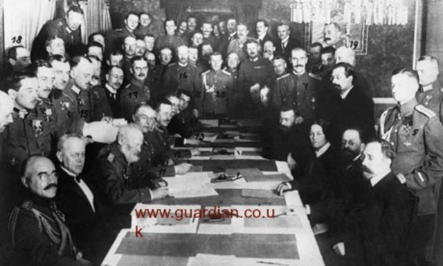 Germany and Russia Signs the Treaty of Brest-Litovsk