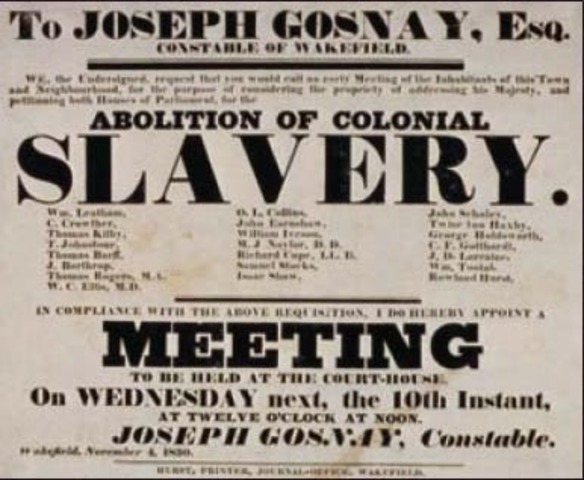 The U.K. abolishes slavery