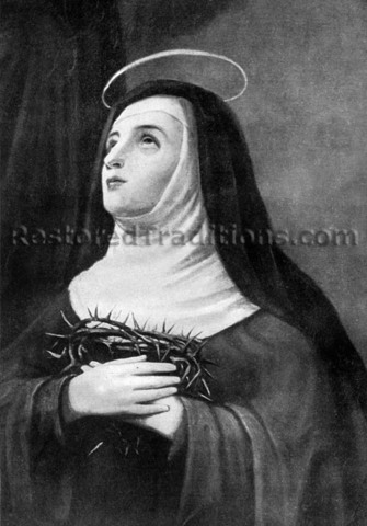 Teresa wears a Carmelite habit