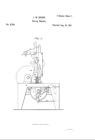 Singer receives a patent for his improved sewing machine.