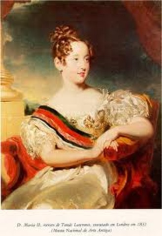 D. Pedro IV abdica a favor da filha Maria.