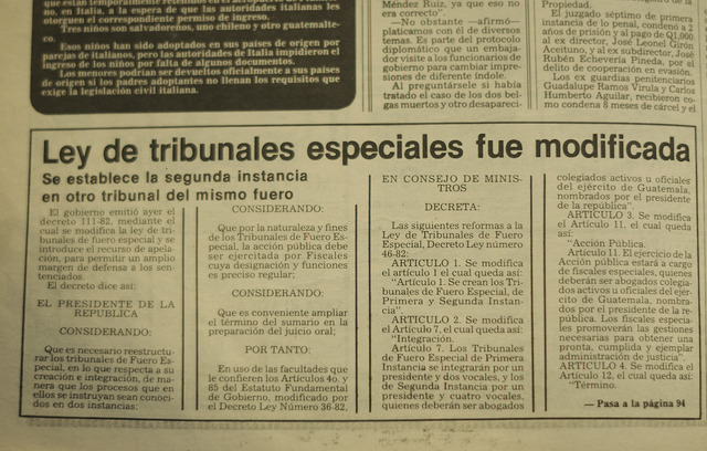 Reforma al decreto-ley de Tribunales de Fuero Especial