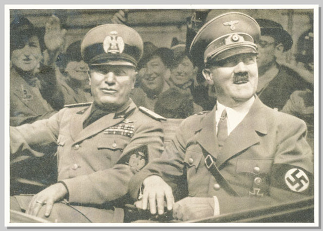 Adolf Hitler mødes med Benito Mussolini i Florence