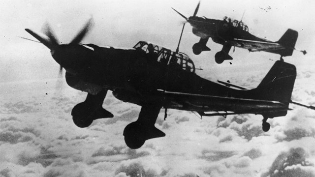 German Stukas move in quick.