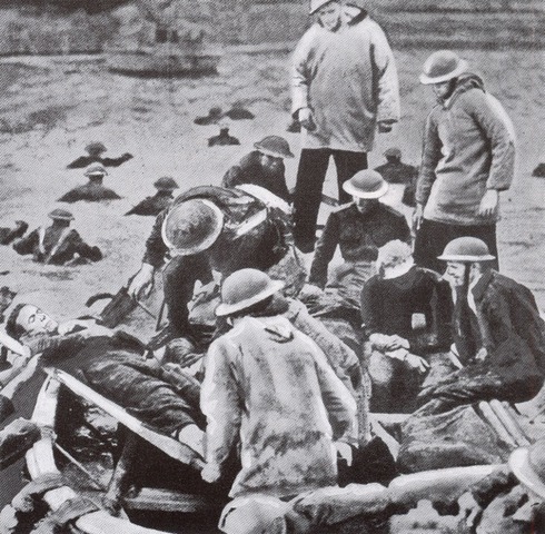 British and French forces at Dunkirk resist German attack.