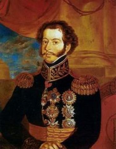 Abdicação de D. Pedro como imperador do Brasil no Rio.