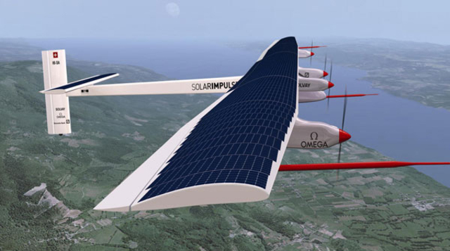 The first 24-hour flight by a solar-powered plane is completed by the Solar Impulse.