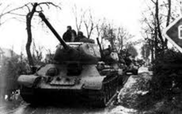 Soviet troops enter Nazi Germany.