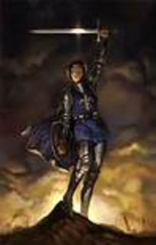 Joan leaves Vaucouleurs dressed in men's clothing and heads to Chinon, where the Dauphin is staying