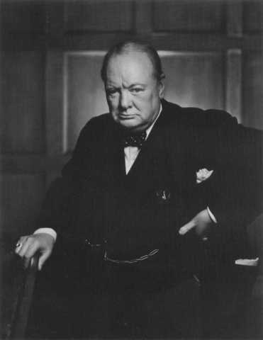 retratro de winston churchill