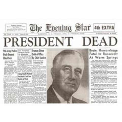 US President Franklin Roosevelt dies