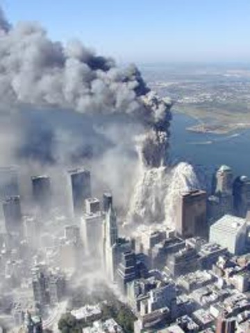 9/11. Wold trade tower detroyed. 3000 dead.