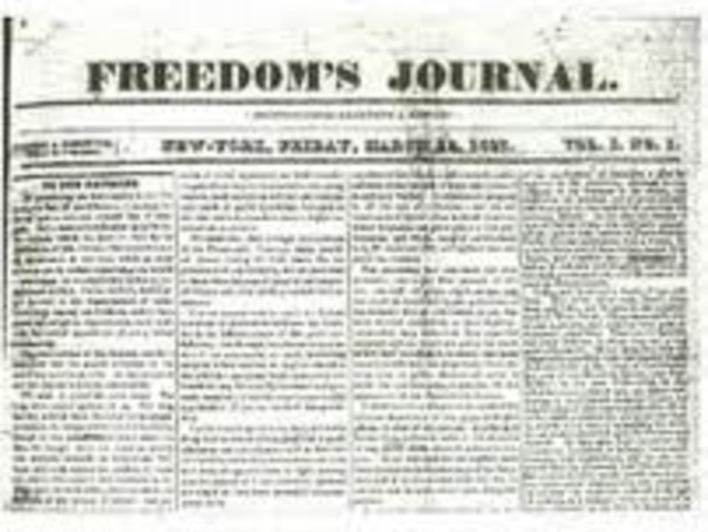 Freedom’s Journal is published in New York