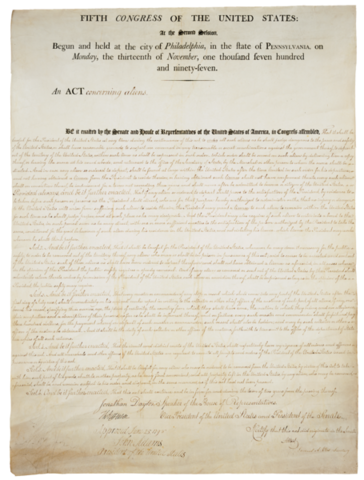 Alien & Sedition Acts