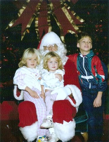 Tomé una foto con Santa y mi hermano y hermana