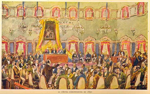 Abertura das primeiras Cortes, de acordo com a Carta Constitucional, após o fim da Guerra Civil.