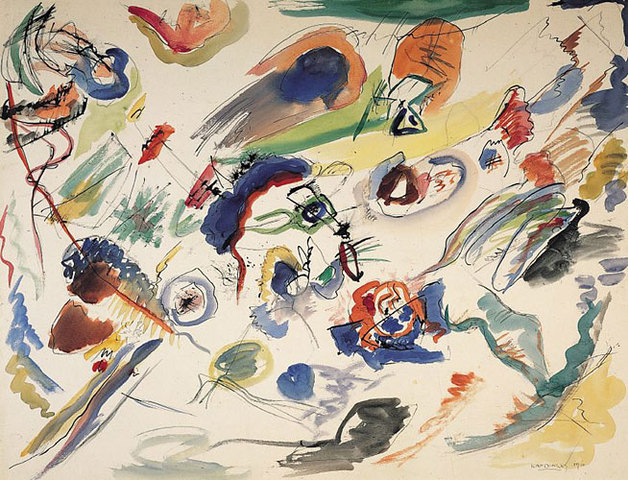 KANDINSKY,sans  titre, aquarelle abstraite