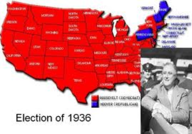 Roosvelt is reelected for 2nd term.