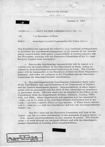 Memorandum to President Eisenhower