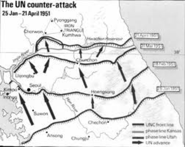 Eighth Army reaches 38th Parallel.