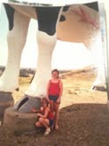 Fui a New Salem para mirar una vaca grande en doce de augusto.