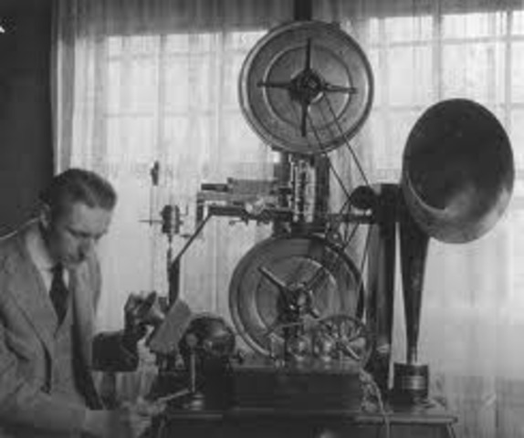 The first talking motion picture was demonstrated