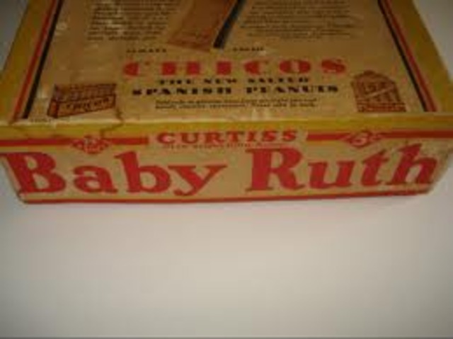 In 1920's Baby Ruth candy bar box came out