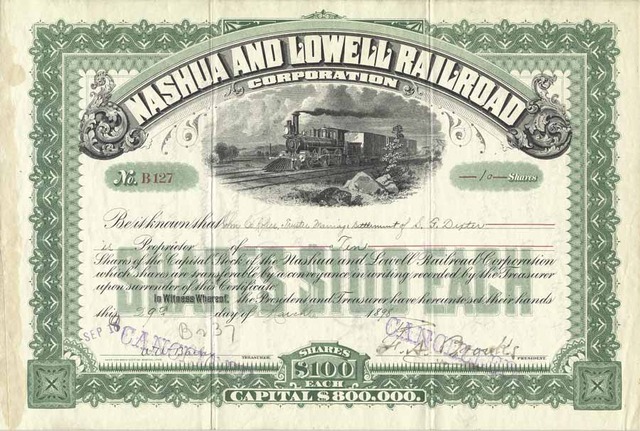 Opening of the Nashua & Lowell RR