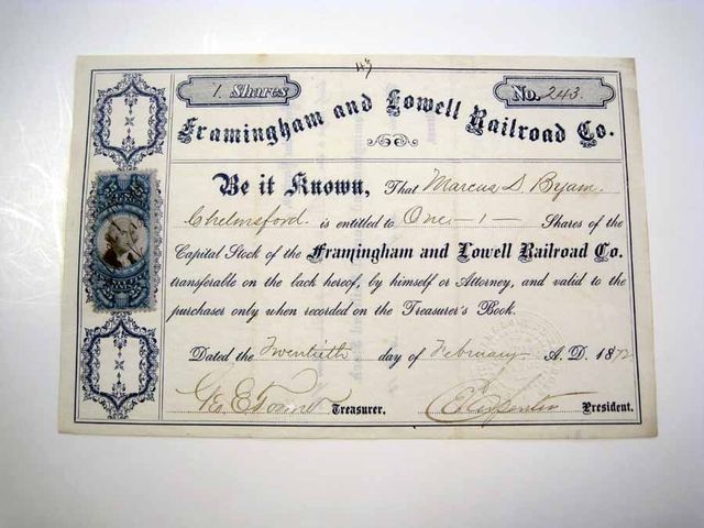 Opening of the Framingham & Lowell RR