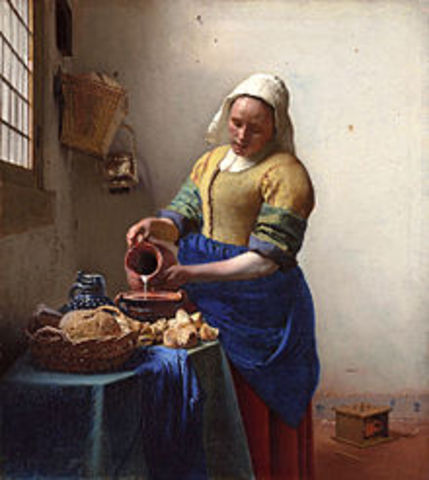 Vermeer pinta termina "La lechera"