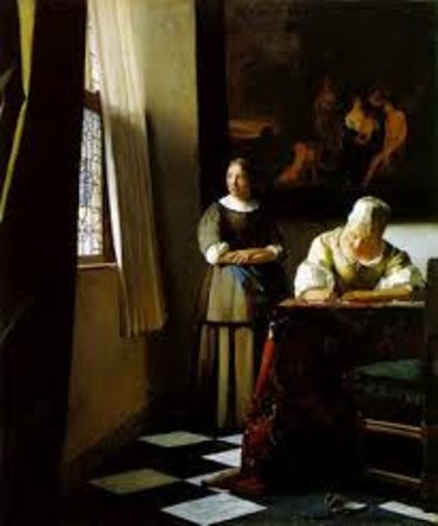 Vermeer termina "Una dama escribe una carta con su sirvienta"